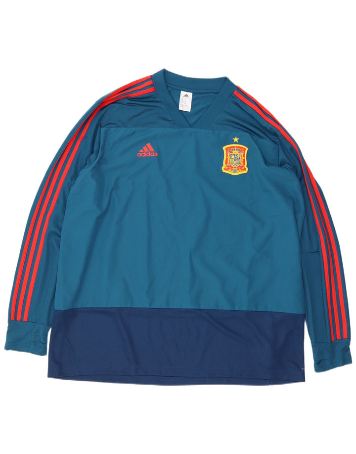 Adidas Herre Top Langærmet 3XL Blå Colourblock Polyester
