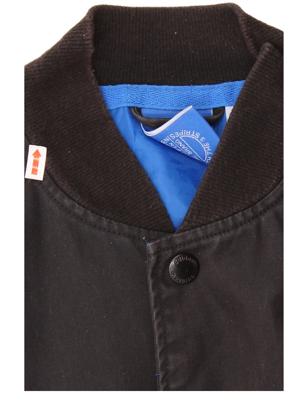 Adidas Herre Graphic Varsity Jacket UK 38 Medium Sort Colourblock Bomuld