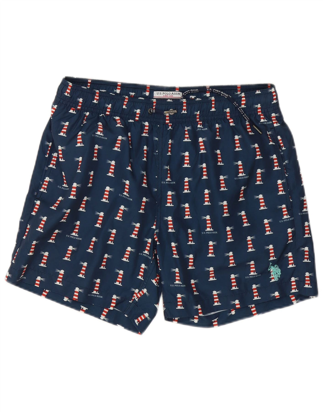 U.S. POLO ASSN. Badeshorts til mænd mellem marineblå plettet