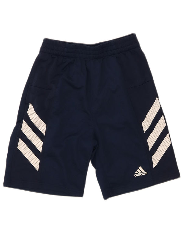 ADIDAS Boys Aeroready Sport Shorts 14-15 Years Large Navy Blue Polyester