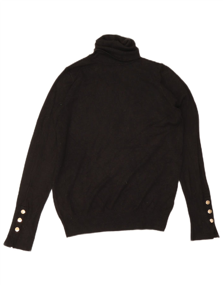 Zara Dame Rullehals Sweater UK 8 Lille Sort