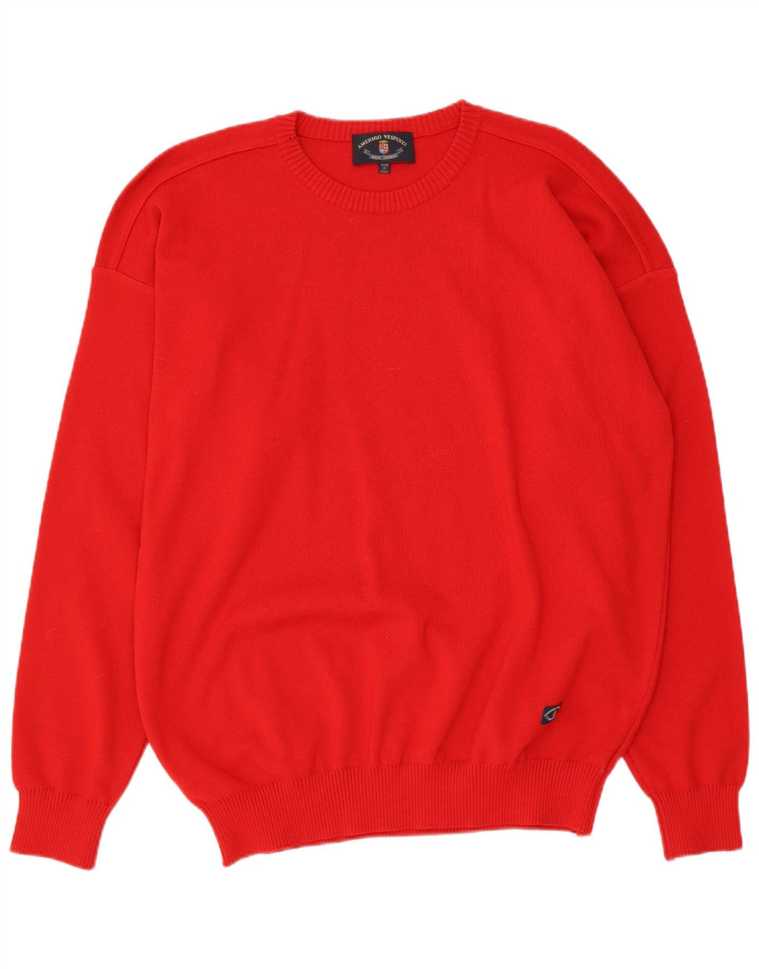 Amerigo Vespucci Herre sweater med rund hals XL rød uld