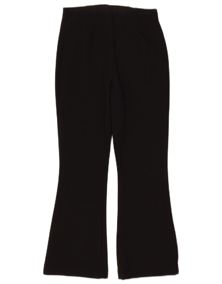 Zara Dame Flare Casual Bukser Large W32 L26 Sort Polyester