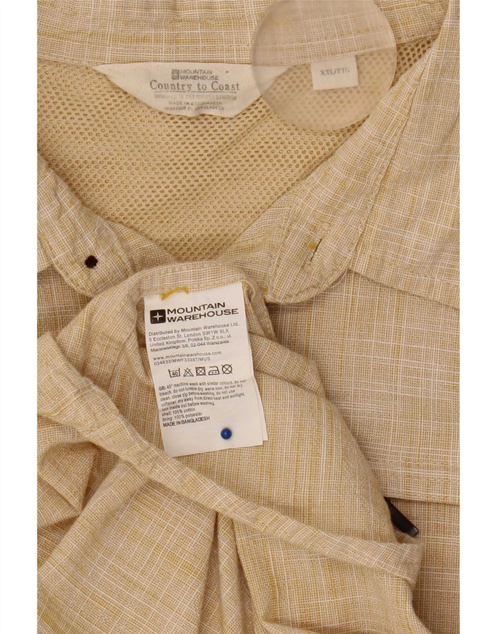 Mountain Warehouse Kortærmet Herreskjorte 2XL Beige Bomuld