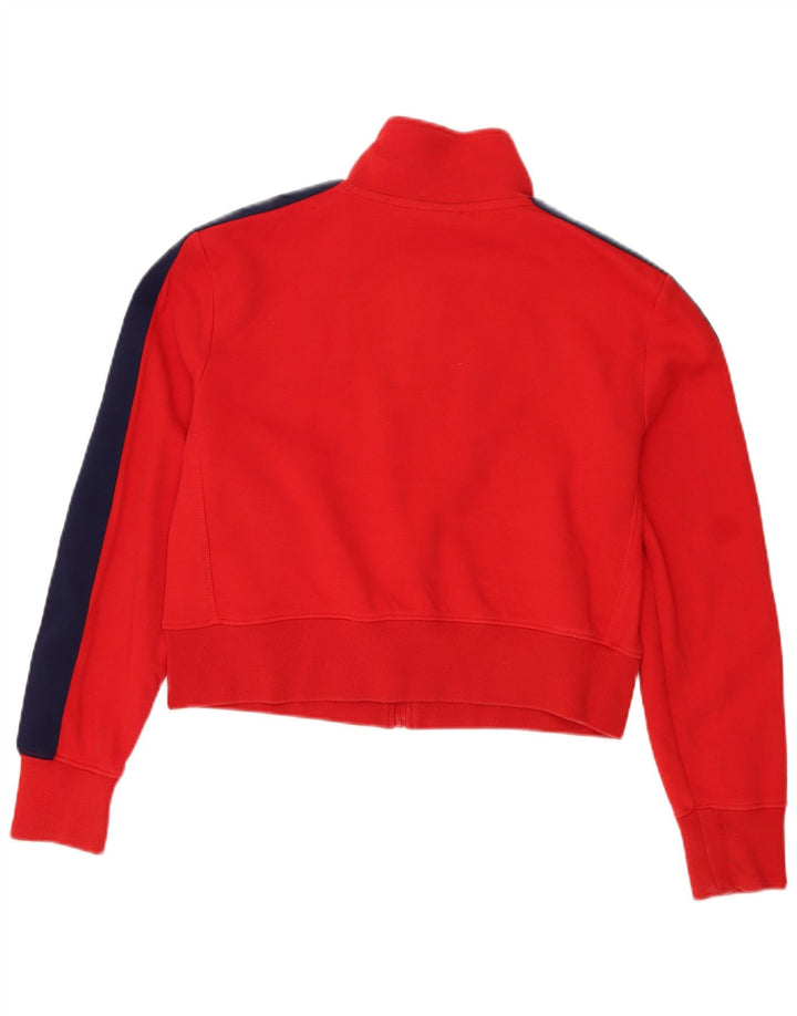 Superdry Womens Crop træningsdragt topjakke UK 14 Stor rød farveblok