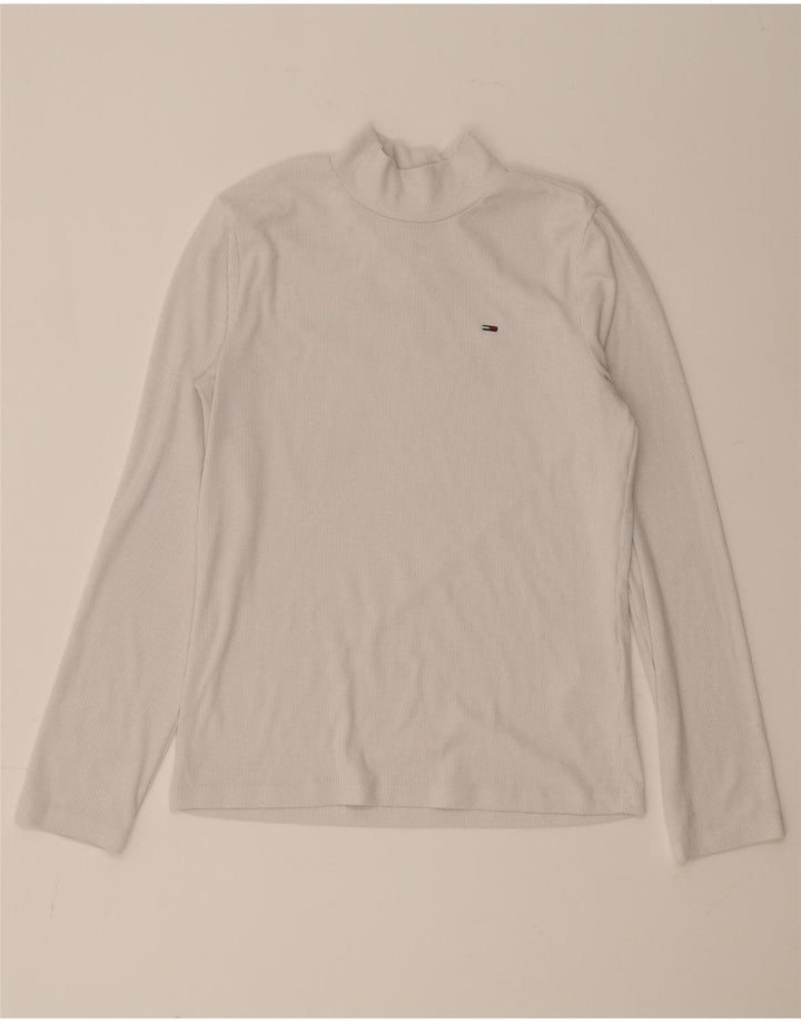 Tommy Hilfiger Dame Top Langærmet UK 12 Medium White Polyester