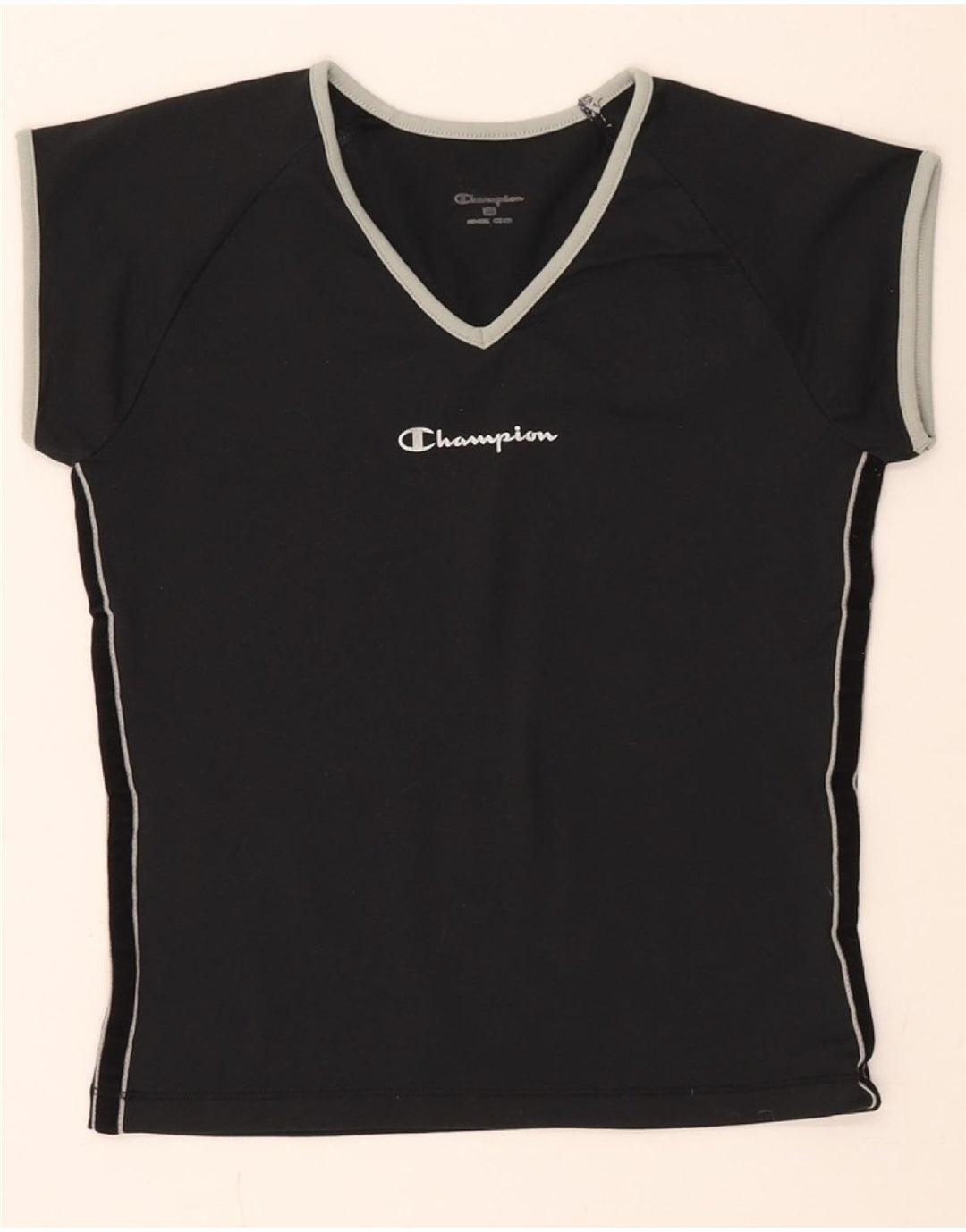 CHAMPION Womens T-Shirt Top UK 12 Medium Black Vintage Champion and Second-Hand Champion from Messina Hembry 