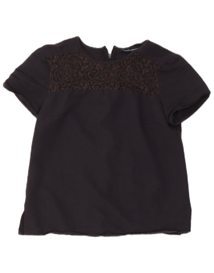 French Connection Damebluse Top UK 8 Small Navy Blue Paisley Viscose