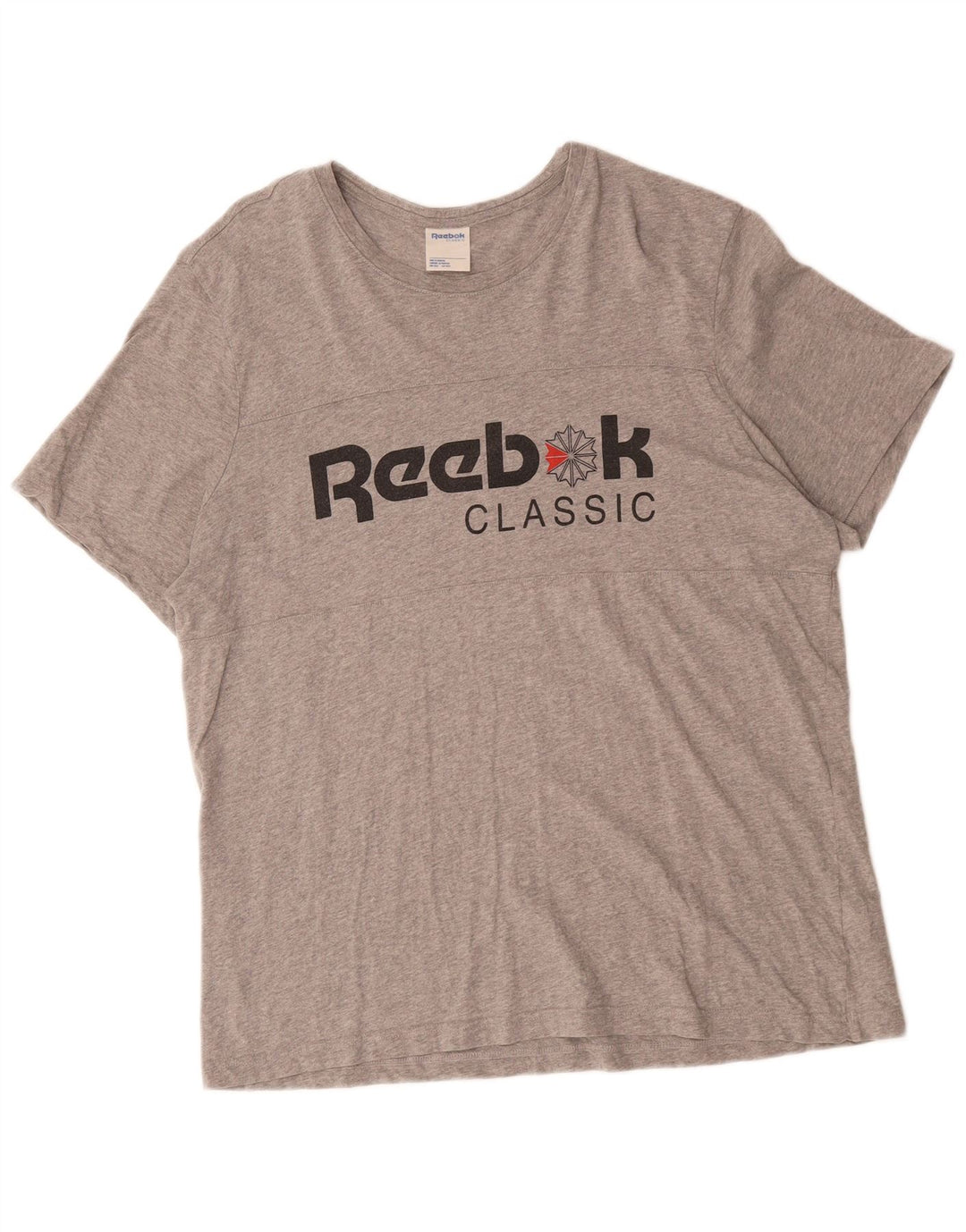 REEBOK Herre Klassisk Grafisk T-Shirt Top XL Grå Bomuld