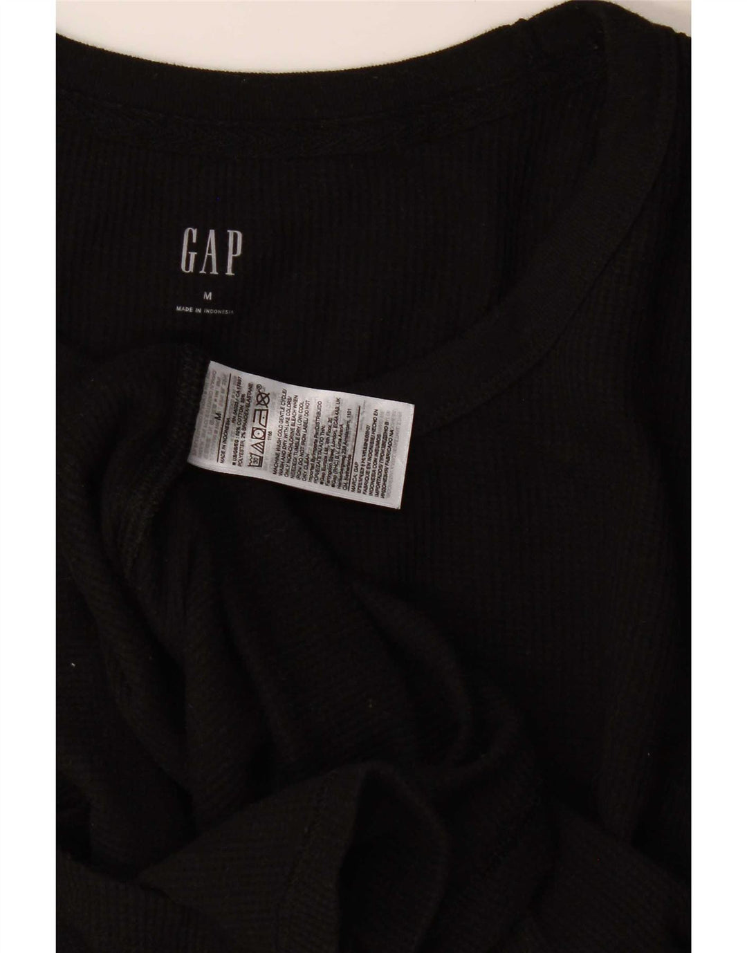 Gap Dame Top Langærmet UK 12 Medium Sort Bomuld