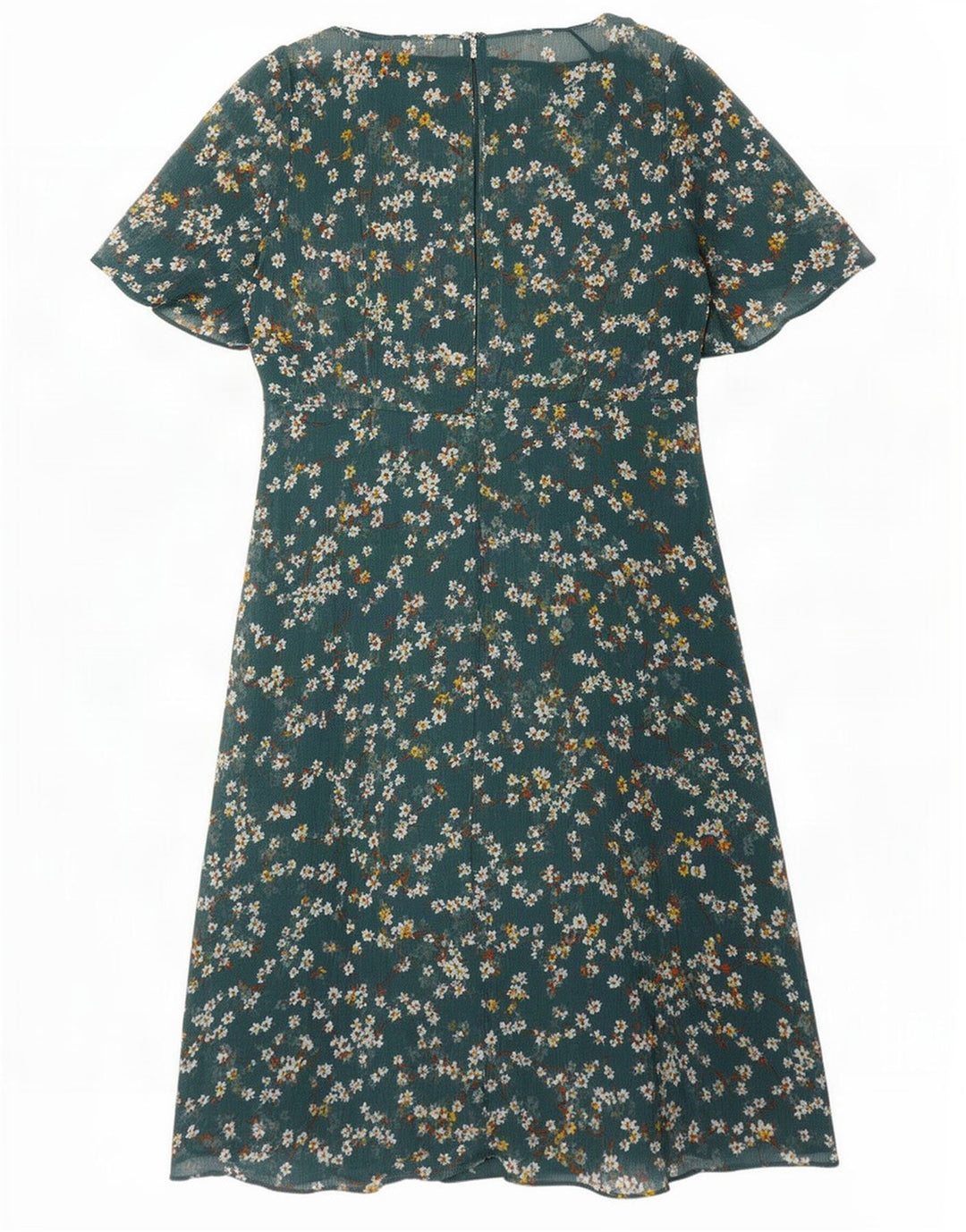 Marks & Spencer Dame A-Line Kjole UK 10 Small Green Floral Polyester