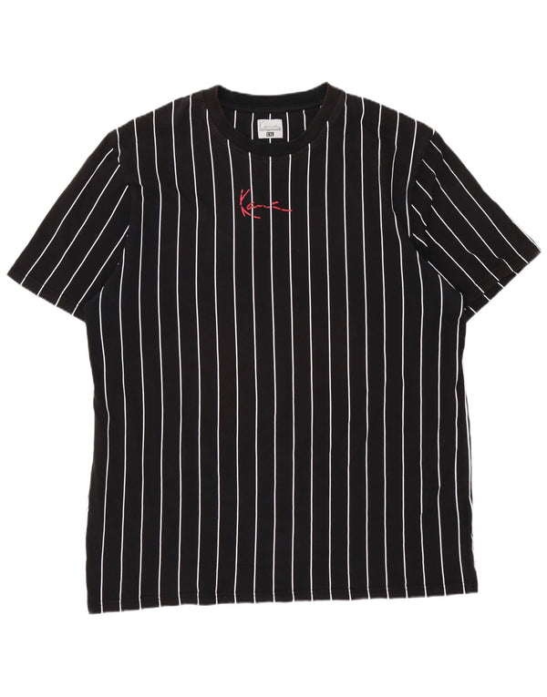 Karl Kani Herre grafisk T-shirt top 2XL sort stribet bomuld