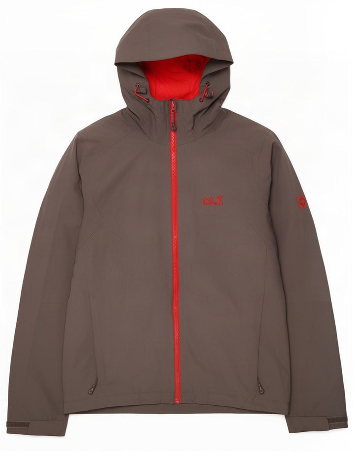 Jack Wolfskin Herre Hooded Windbreaker Jacket UK 36/38 Medium Grey Polyester