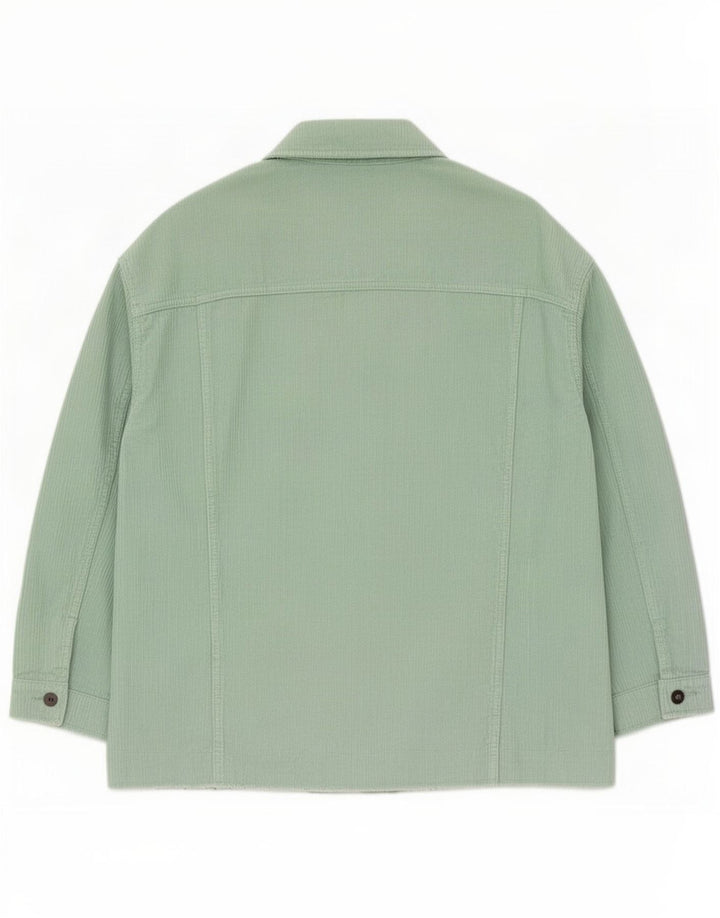 Zara Dame Oversized Corduroy Jacket UK 20 2XL Grøn