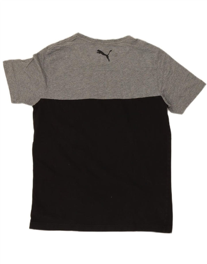 PUMA Mens Graphic T-Shirt Top Medium Black Colourblock