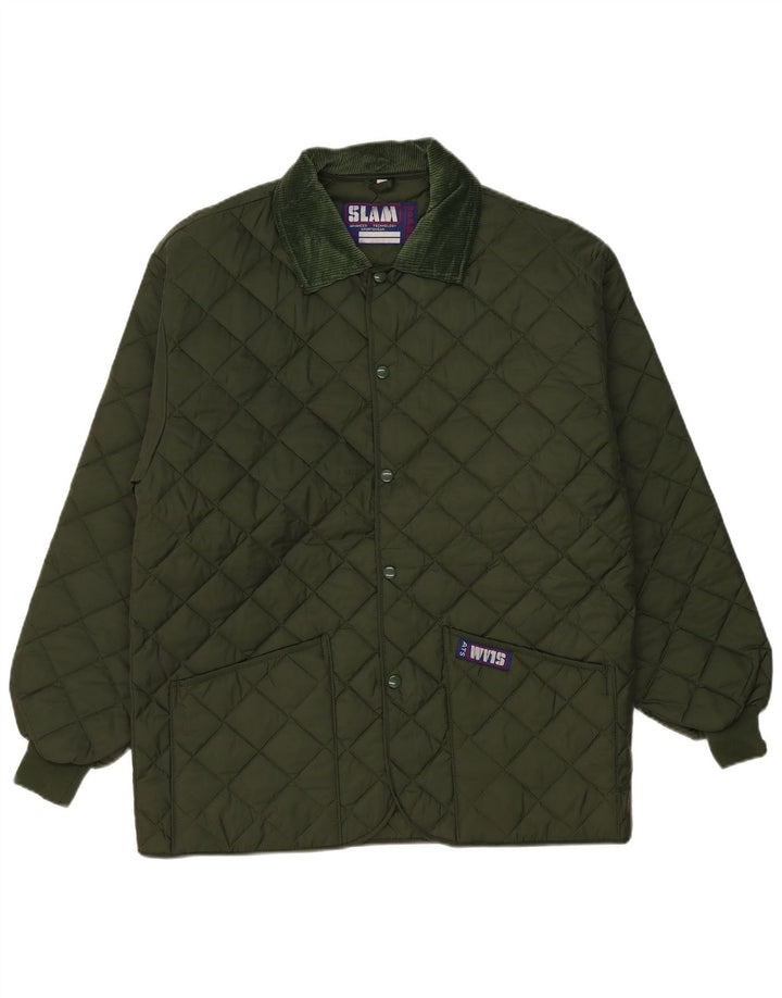 Slam Herre quiltet jakke UK 38 Medium Green Nylon
