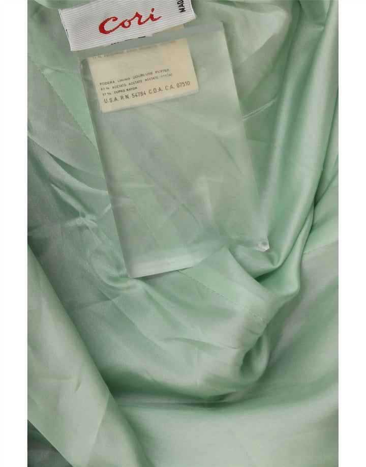 Vintage dame 1-knaps blazerjakke UK 18 XL Grøn uld