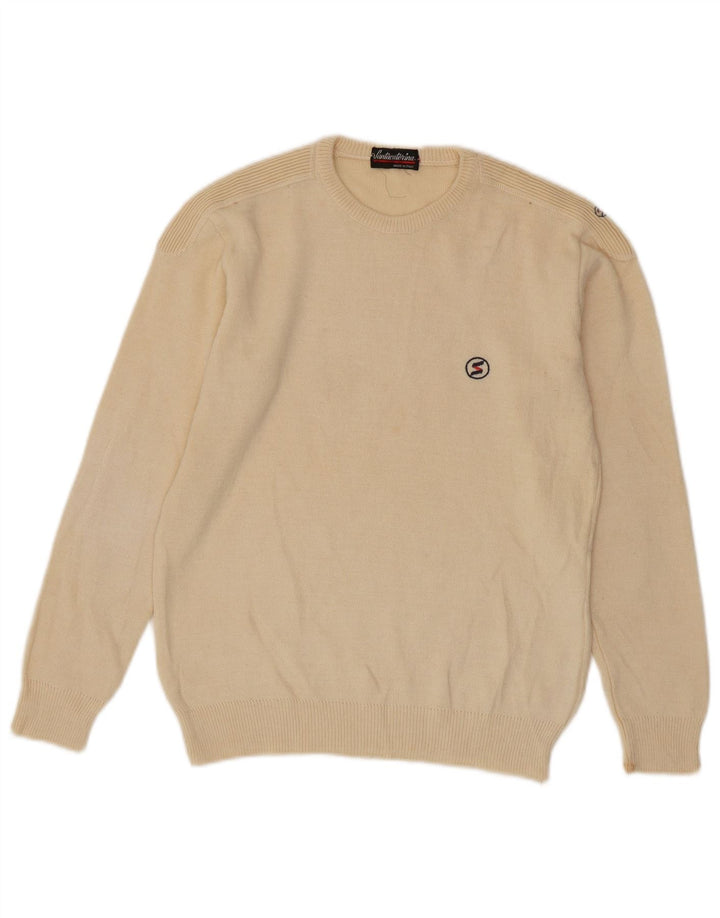 VINTAGE Herre trøje med rund hals, lille beige