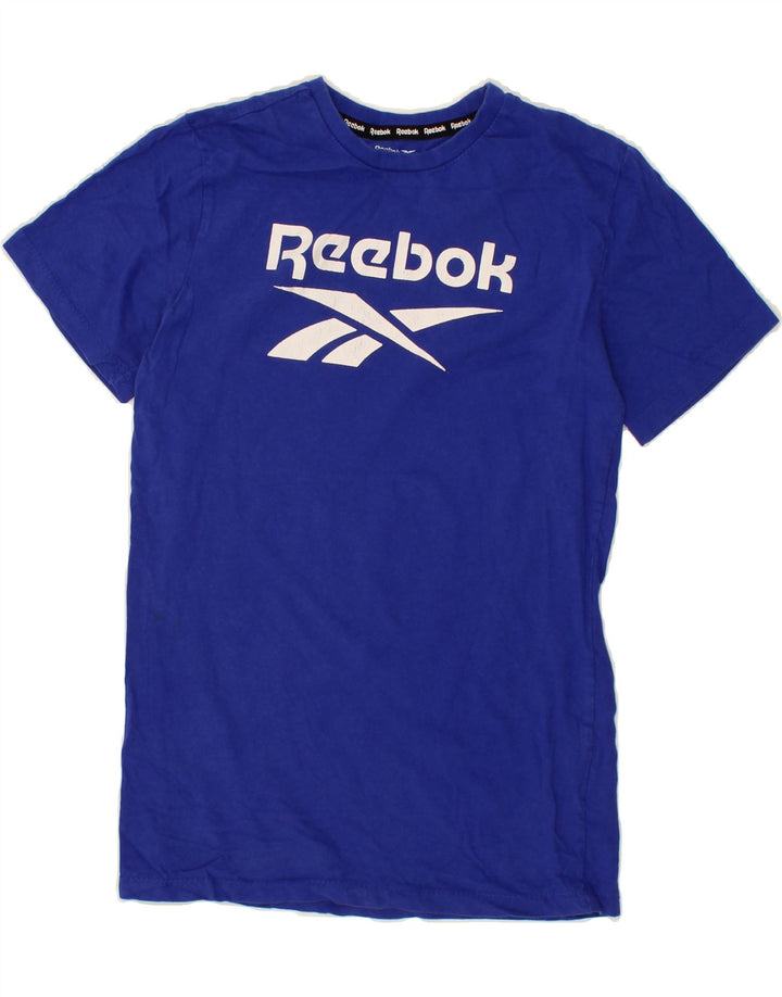 REEBOK Boys Graphic T-Shirt Top 14-15 Years Blue Cotton Vintage Reebok and Second-Hand Reebok from Messina Hembry 
