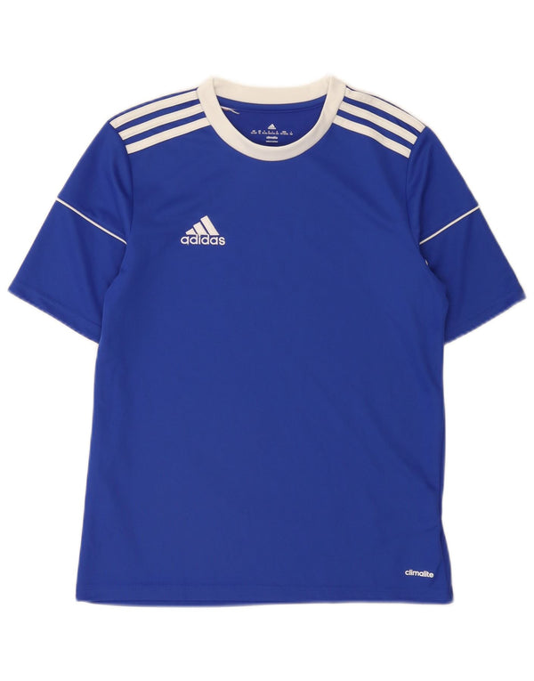 Adidas Boys Climalite T-Shirt Top 13-14 År Blå Polyester