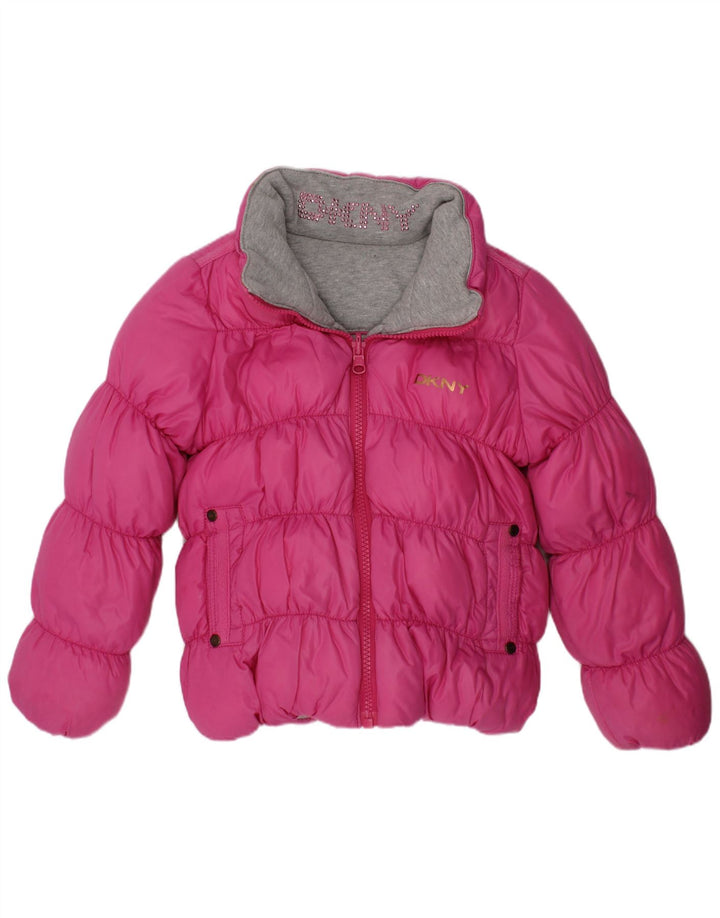 Dkny Piger Hætte Vendbar Polstret Jakke 4-5 År Pink Polyester