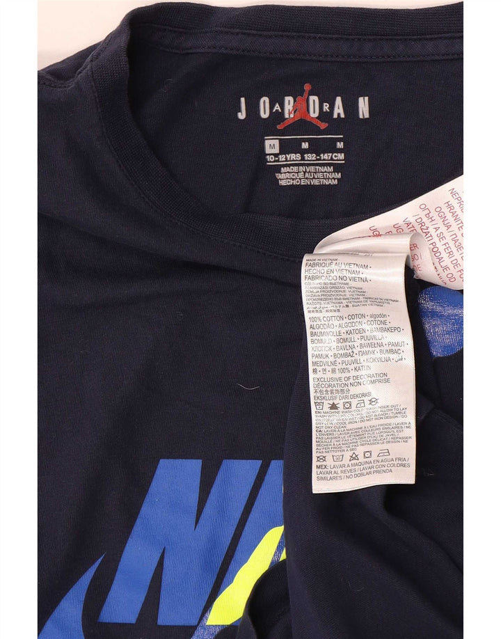 Jordan drenge grafisk t-shirt top 10-11 år medium marineblå bomuld