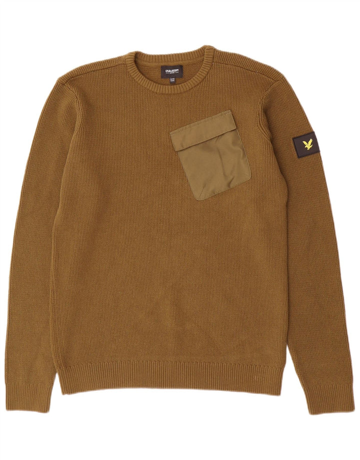 Lyle & Scott Boys sweater med rund hals 14-15 år Khaki Bomuld
