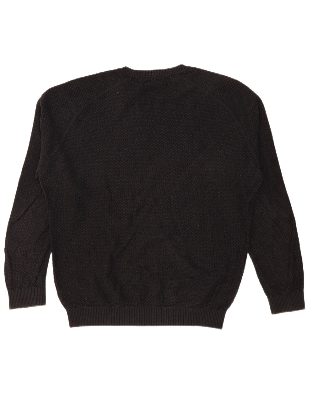 MASSIMO DUTTI Herre sweater med rund hals, stor sort bomuld