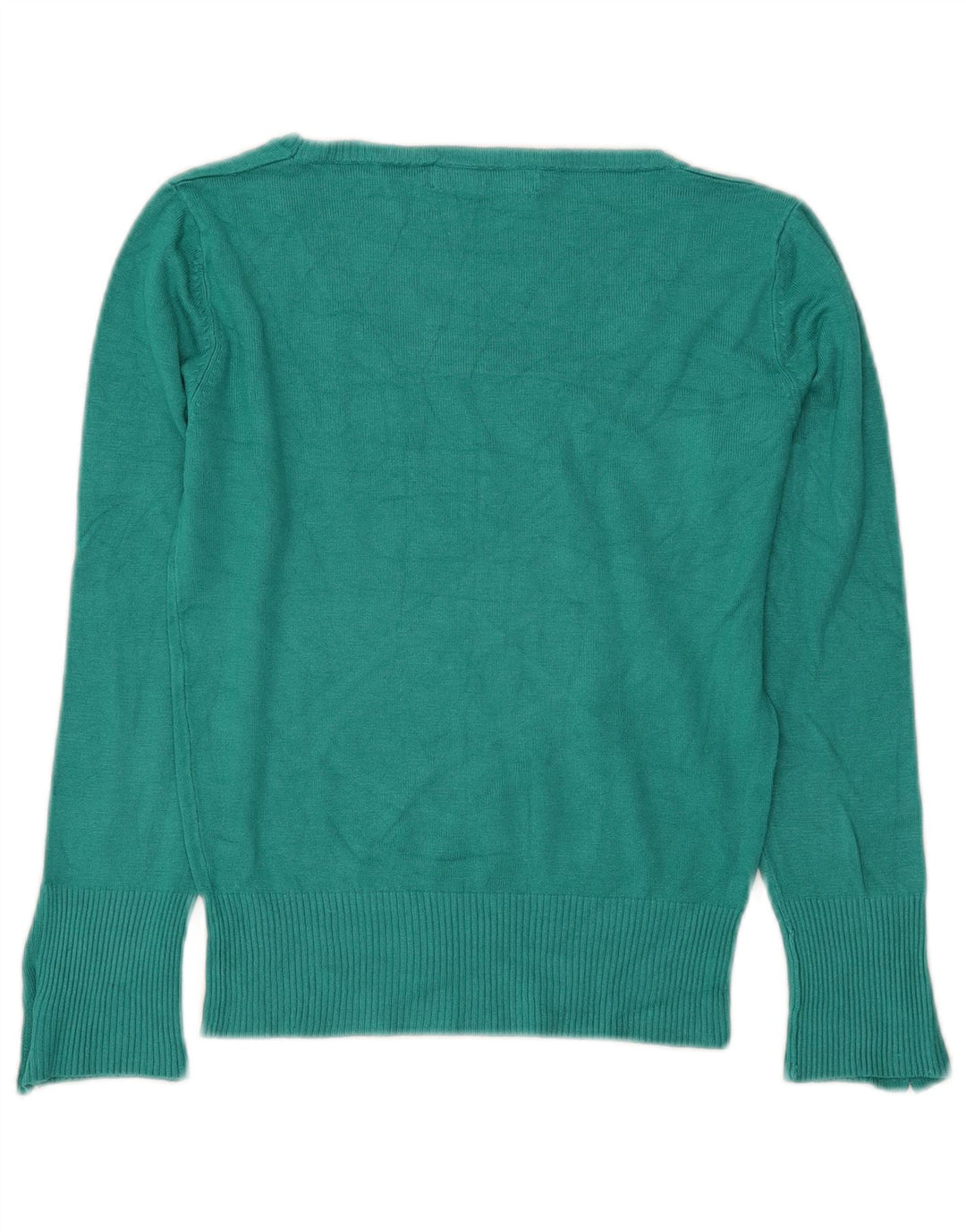 Zara Dame Boat Neck Jumper Sweater UK 12 Medium Green Rayon