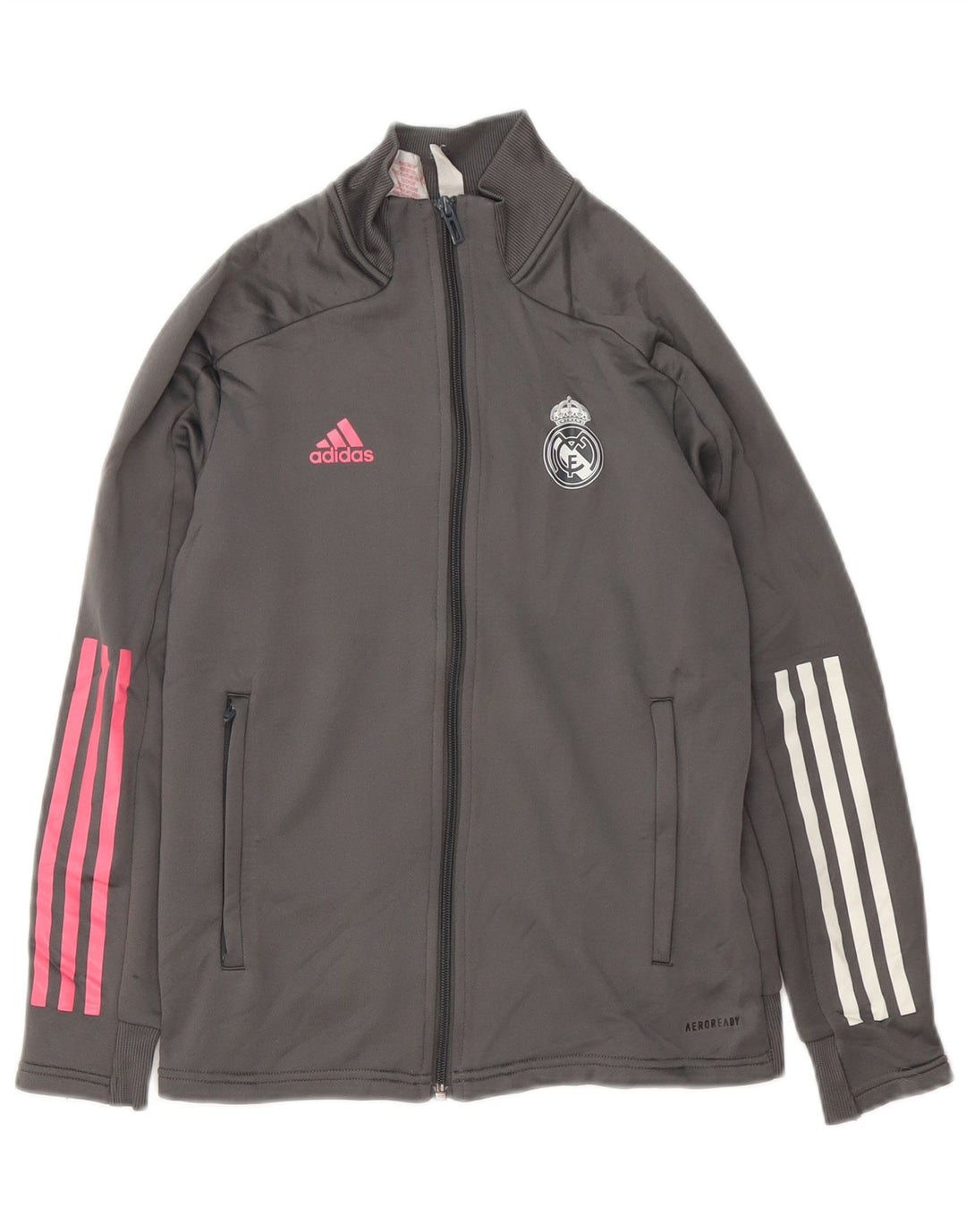 ADIDAS piger Real Madrid træningsdragt topjakke 11-12 år Grå polyester