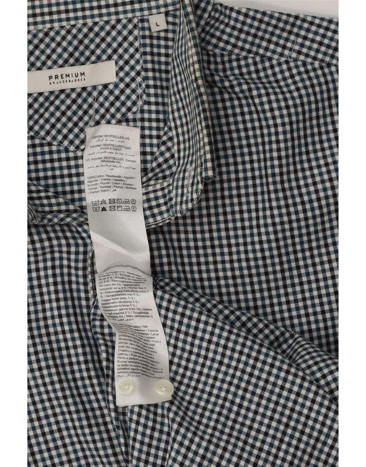 Jack & Jones herreskjorte stor blå Gingham bomuld