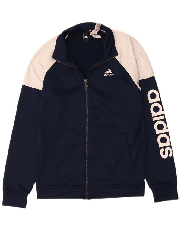 Adidas Træningsdragt til mænd Topjakke UK 38/40 Medium Navy Blue Colourblock