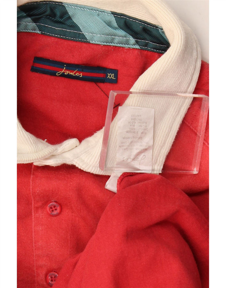 JOULES Langærmet Rugby Polo Shirt til mænd 2XL Rød Colourblock Bomuld