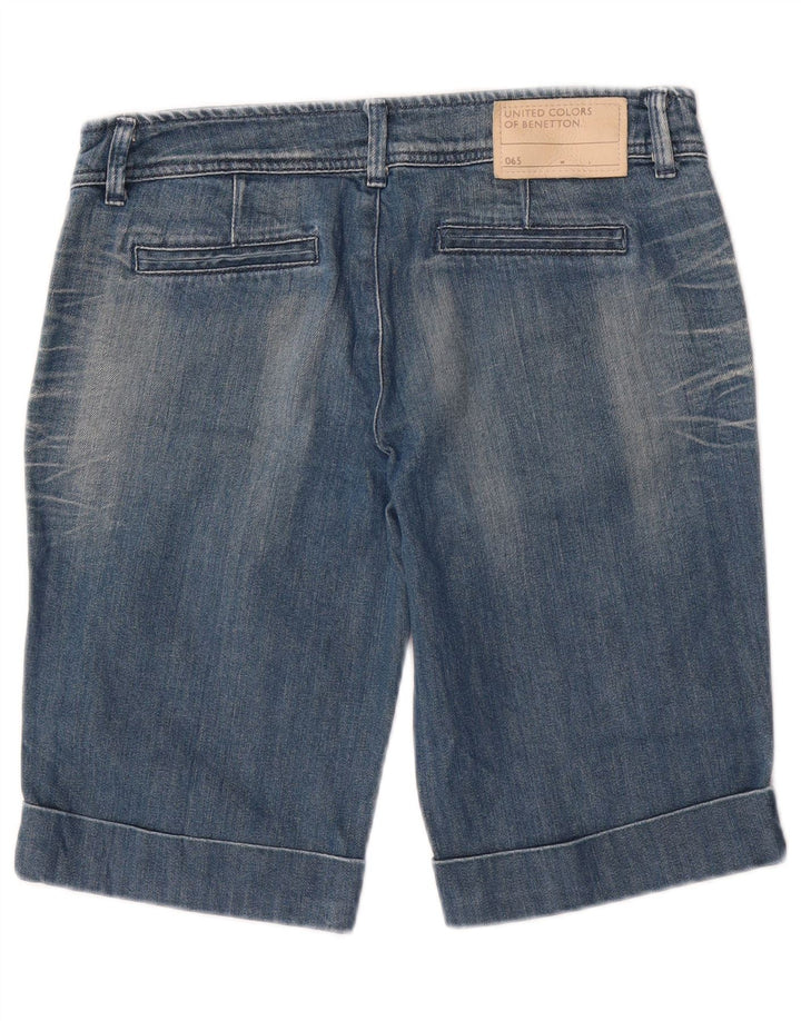 BENETTON Dame denim Shorts IT 44 Medium W32 Blå