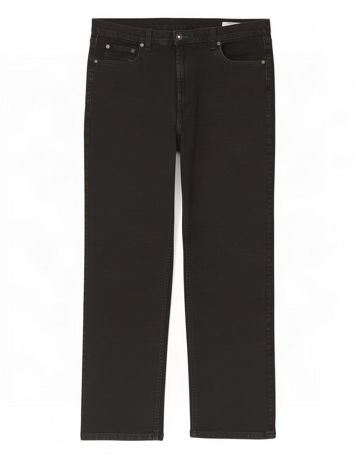 Marks & Spencer Herre Regular Straight Jeans W38 L31 Sort Bomuld
