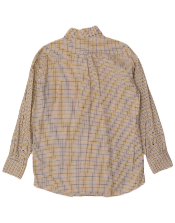Tommy Hilfiger Herre Regular Fit Skjorte Størrelse 15 1/2 Medium Yellow Check