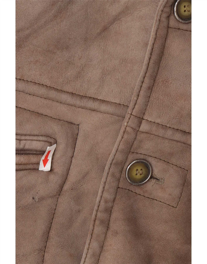 Emme Shearling Overcoat til mænd UK 36 Small Grey Colourblock