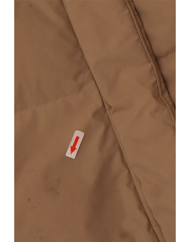 Massimo Dutti Dame Hætte Oversized Polstret Jakke UK 6 XS Beige Polyester