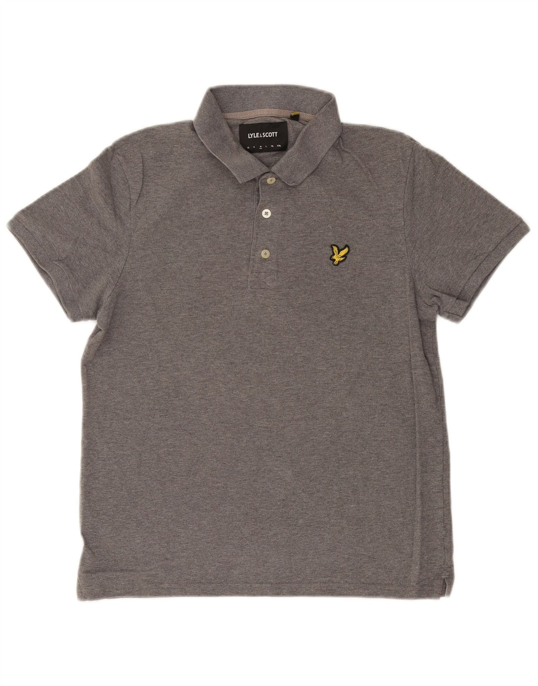 Lyle & Scott Poloskjorte til mænd, mellemgrå, flækket bomuld