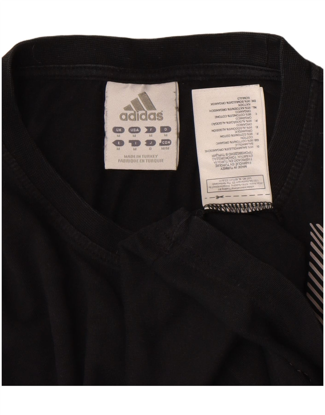 Adidas Herre grafisk T-shirt Top Medium Sort Bomuld