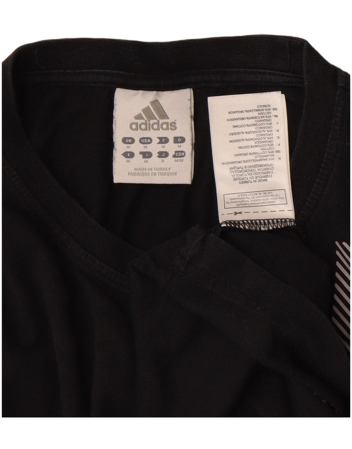 Adidas Herre grafisk T-shirt Top Medium Sort Bomuld