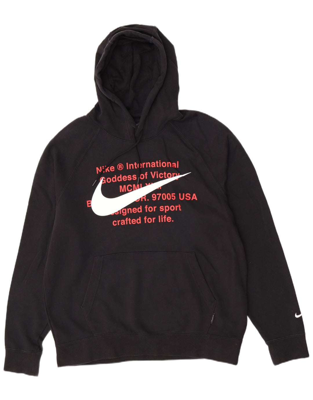 Nike Herre grafisk Regular Fit hættetrøje Jumper Stor sort bomuld
