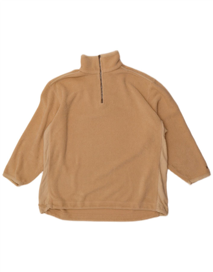 Mustang Herre lynlås hals Fleece Jumper Stor Beige Colourblock Polyester