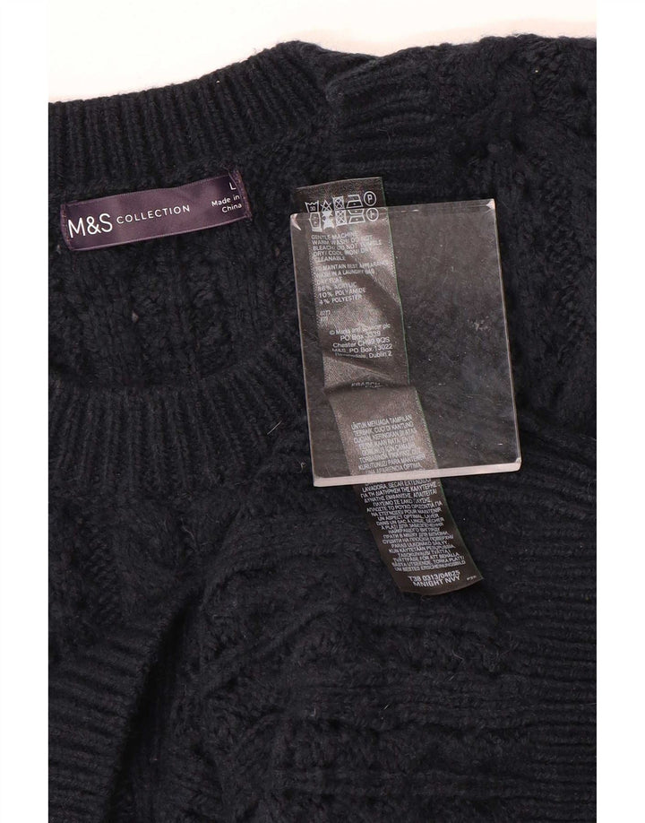 Marks & Spencer Dame Vest Tank Top UK 16 Large Navy Blue Acryl
