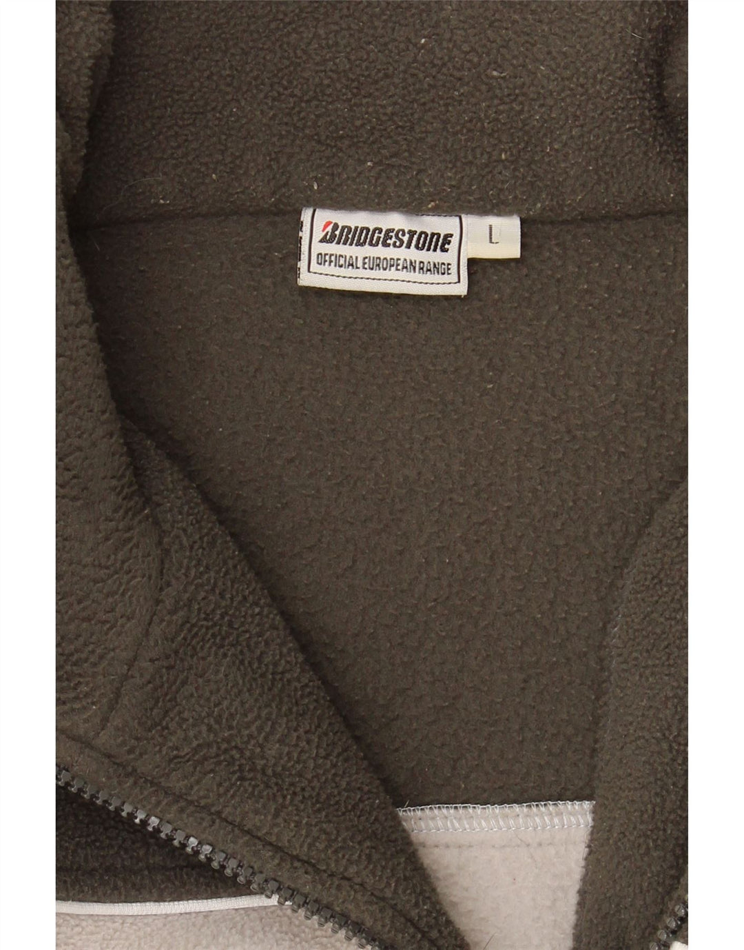 VINTAGE Mens Zip Neck Fleece Jumper Large Grey Colourblock Polyester Vintage Vintage and Second-Hand Vintage from Messina Hembry 