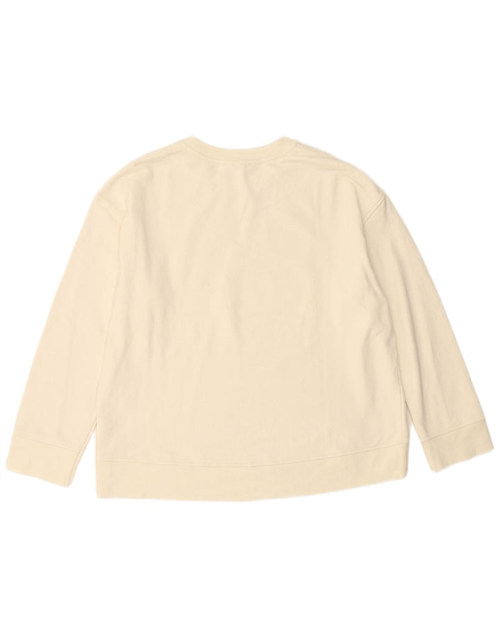 JIGSAW Dame Oversized Grafisk Sweatshirt Jumper UK 16 Large Off White