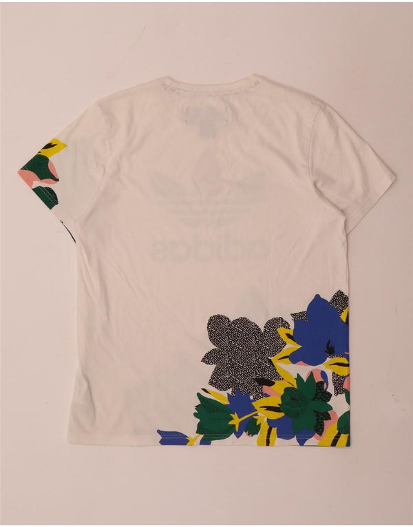 Adidas Womens Her Studio London Grafisk T-Shirt Top UK 10 Small White