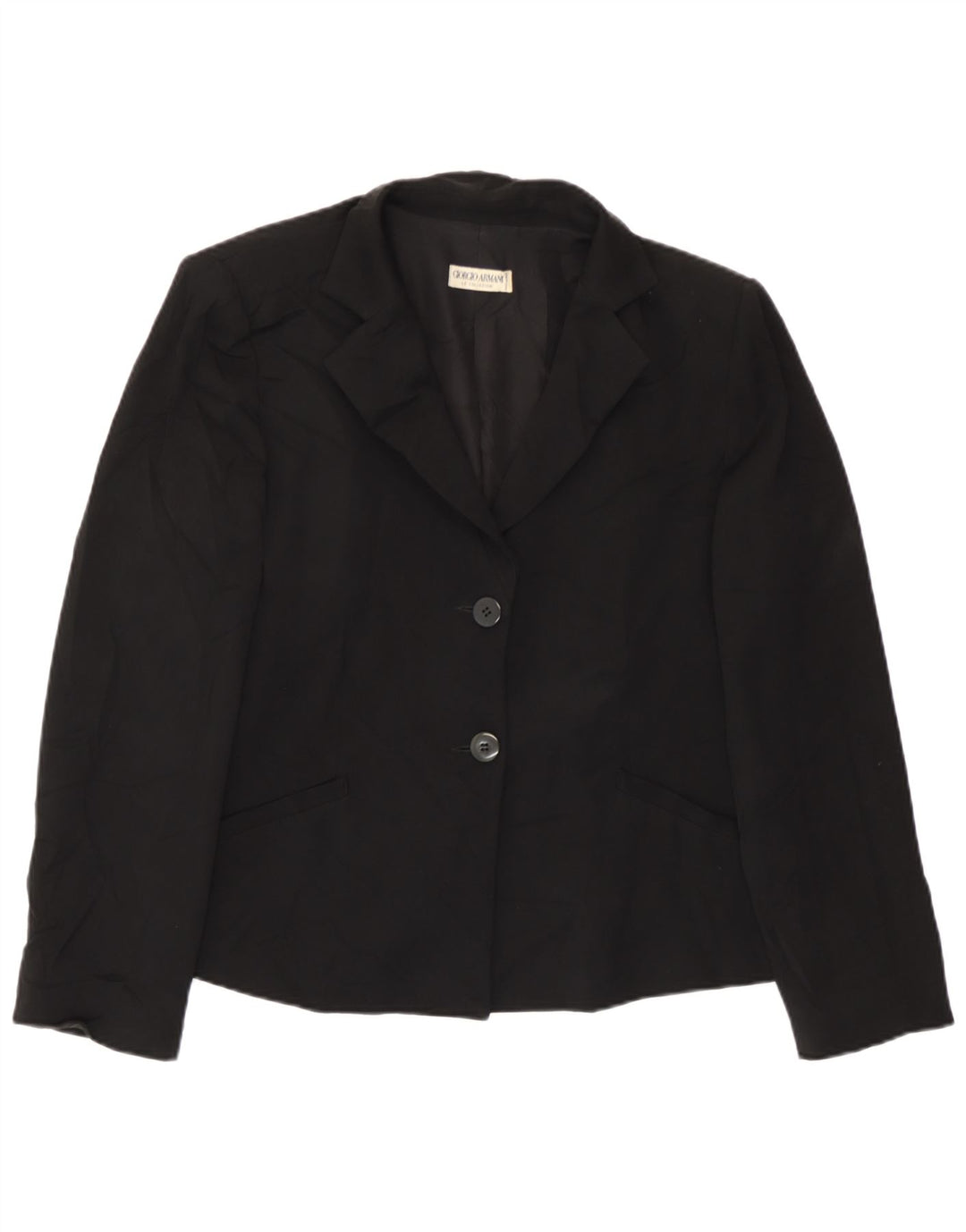 Giorgio Armani Dame 2 Button Blazer Jacket UK 14 Medium Sort