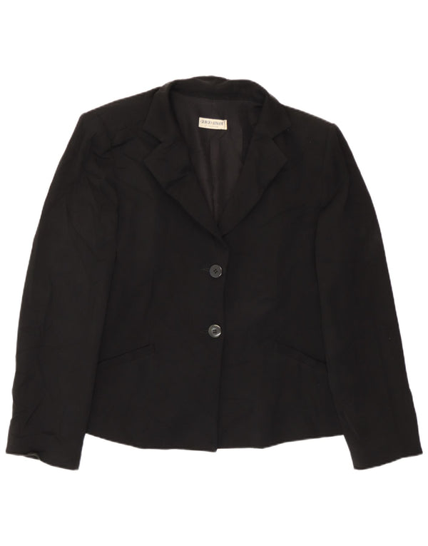 Giorgio Armani Dame 2 Button Blazer Jacket UK 14 Medium Sort