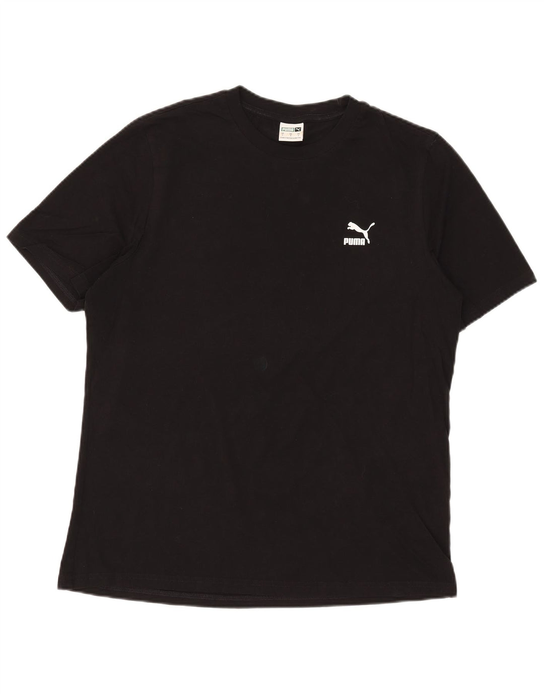 Puma Herre T-Shirt Top Stor Sort Bomuld